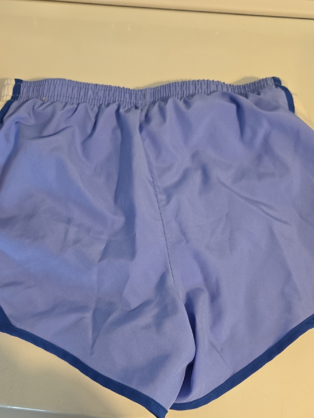 Nike Kids Medium Light Periwinkle Athletic Shorts with Dark Blue Trim